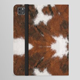 Rustic Cowhide Fur Brushstrokes Southwestern Rug iPad Folio Case