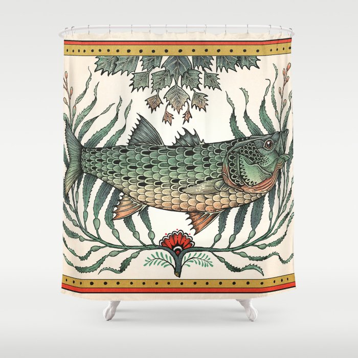 Striper in the Weeds Shower Curtain