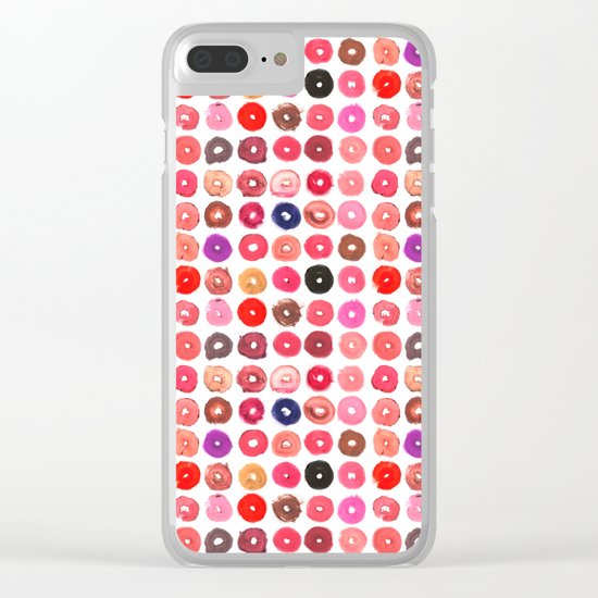Lipstick Donuts Clear iPhone Case
