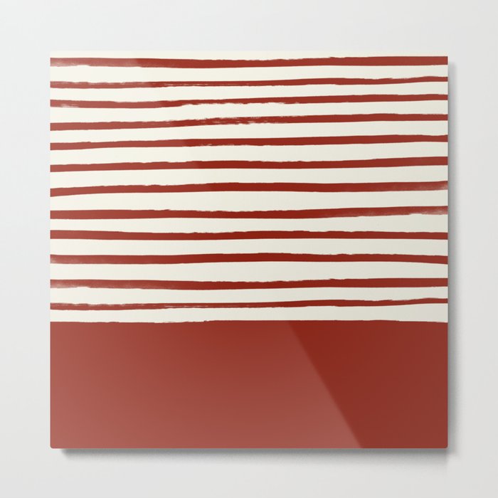 Holiday x Red Stripes Metal Print