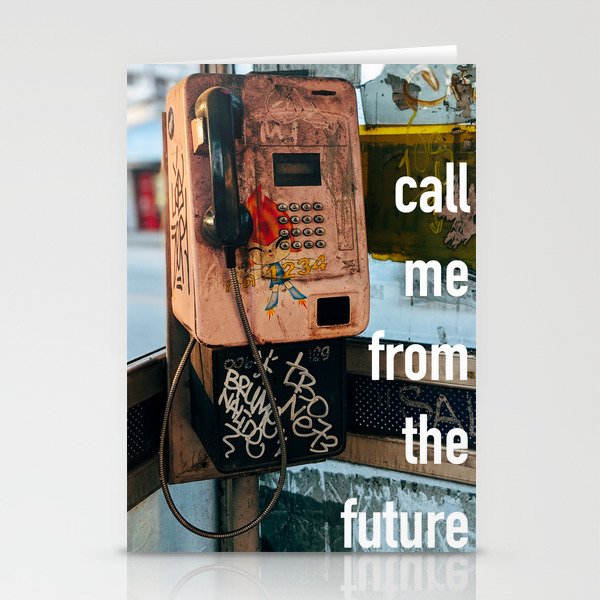 Call Me From The Future Telephone Time Travel  Stationery Cards