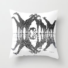 GIRAFFE RELFECTIONS Throw Pillow