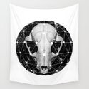 geometric raccoon skull Wandbehang