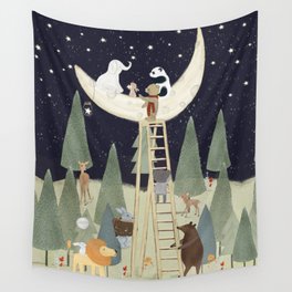 the moon forest Wall Tapestry
