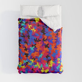 puzzle in colors and black Duvet Cover