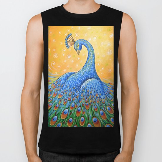 Peacock ... Showing Off Biker Tank