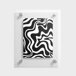 Liquid Swirl Abstract Pattern in Black and White Floating Acrylic Print