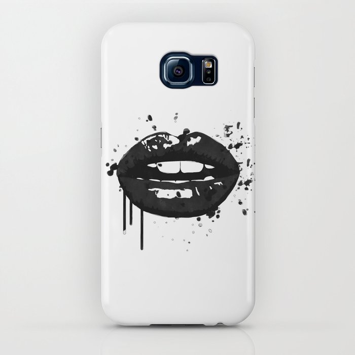 black and white glamour fashion lips iphone case
