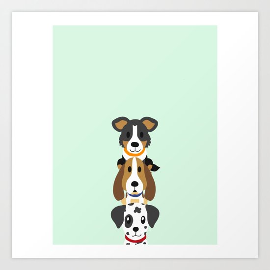Too many dogs Art Print