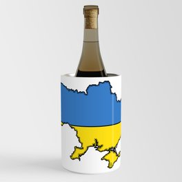 Ukraine Map with Ukrainian Flag Wine Chiller