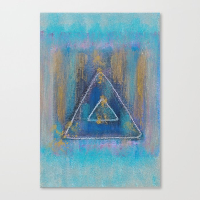 Blue and Gold Mandala Canvas Print