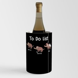 To Do List Sleeping Sloth Gift Wine Chiller