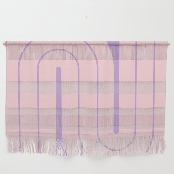 Retro Geometric Double Arch Gradated Design 721 Pink and Lavender Wall Hanging
