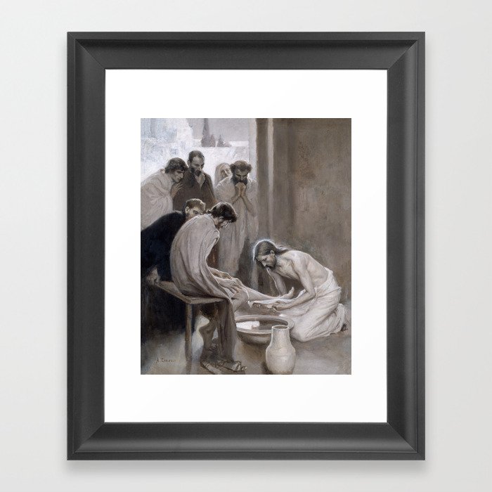 Albert Edelfelt - Jesus Washing Feet of Disciples Framed Art Print