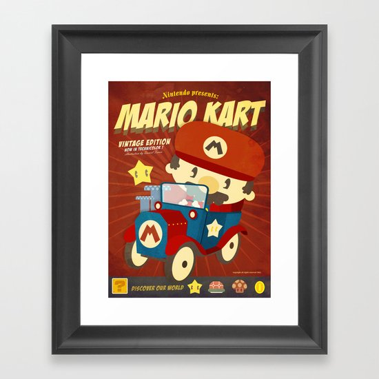 mario kart vintage Framed Art Print