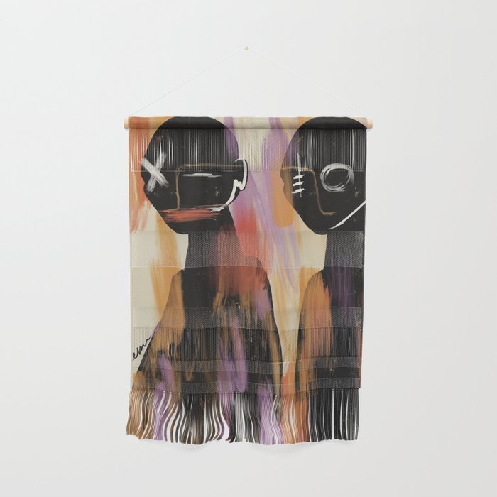 People are strange faces black abstract Wall Hanging