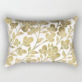 Cherry Blossoms – Gold Palette Rectangular Pillow