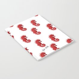 Seahorse red- white background Notebook
