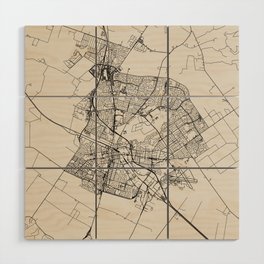 Salinas, USA - City Map - Black and White Aesthetic Wood Wall Art
