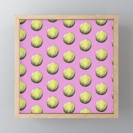 Pink Tennis Ball Pattern Framed Mini Art Print