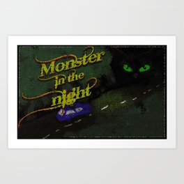 Pixel monster in the night Art Print | Pixel, Monstereye, Halloween, Vintage, Monsterinforest, Retro, Vintageretro, Uniquegraphic, Forest, Pixelart 