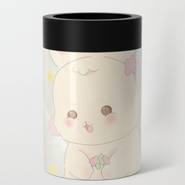 Rabbit playing with flowers Can Cooler