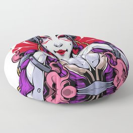 Kabuki Girl Cyberpunk Floor Pillow