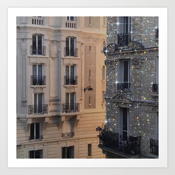 PARIS vol.2 | Parisian | glitter | sparkle | shiny | France | collage | city | diamonds | building  Art Print
