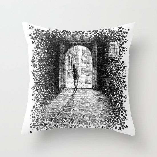 Light - Black ink Throw Pillow