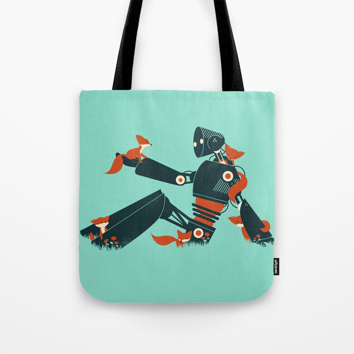 Foxes & The Robot Tote Bag