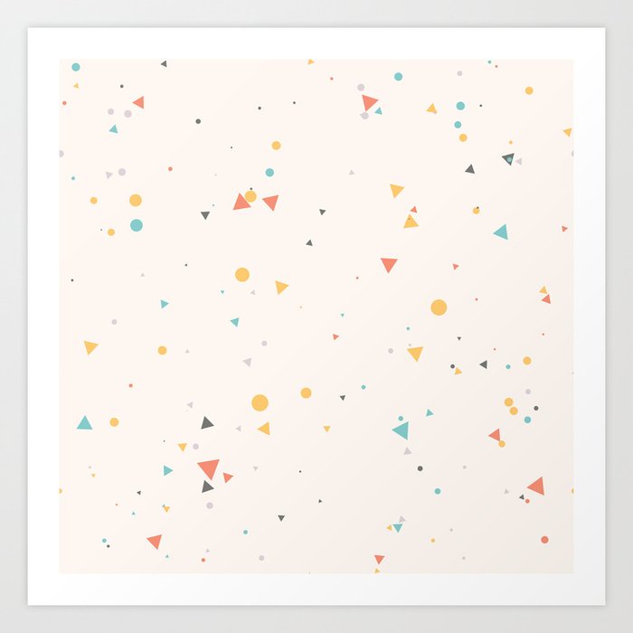 Geometric Messy Confetti Pattern Art Print