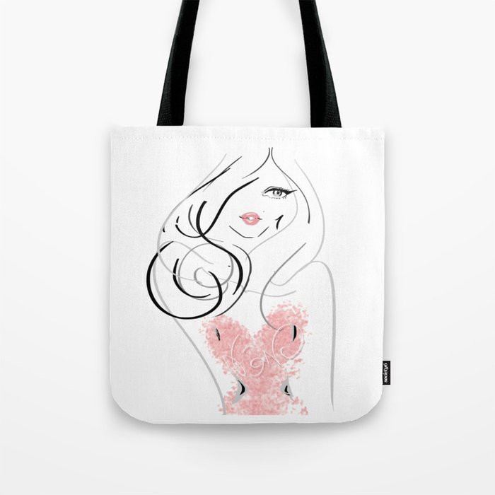 fashion illustration blush girl Tote Bag