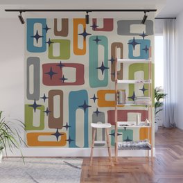 Retro Mid Century Modern Abstract Pattern 224 Atomic Googie Wall Mural