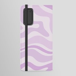 Modern Retro Liquid Swirl Abstract in Light Lilac Android Wallet Case
