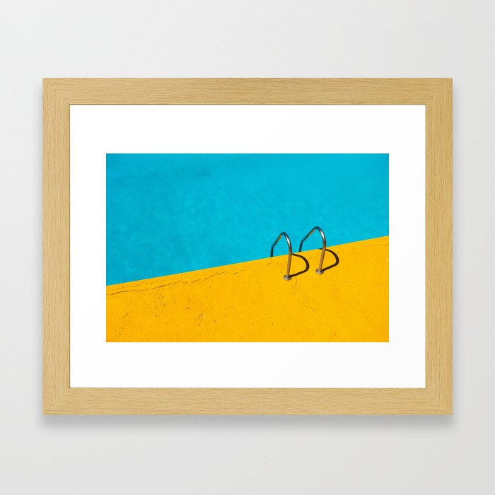 yellow blue pool Framed Art Print