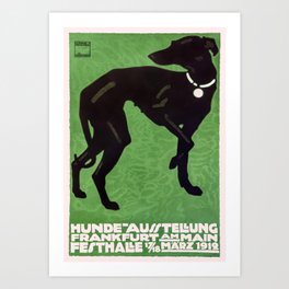 1912 Ludwig Hohlwein Whippet Dog Show Poster Art Print