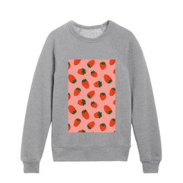 Abstract Strawberry pattern red Kids Crewneck