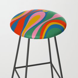 Mod Thang Colorful Retro Modern Abstract Pattern in Rainbow Pop Colors Bar Stool
