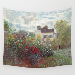 Claude Monet - The Artist's Garden in Argenteuil, A Corner of the Garden with Dahlias Wall Tapestry