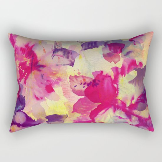 abstract aqua floral Rectangular Pillow