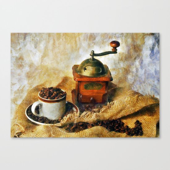 Coffee Grinder and Coffee Cup Canvas Print