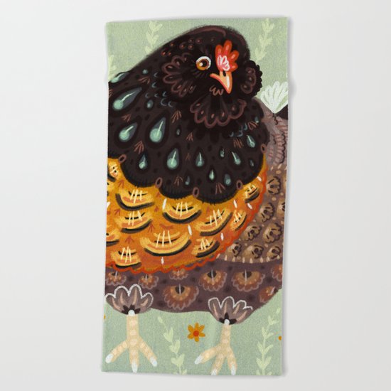 Golden Chicken Beach Towel