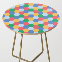 Colorful Hexagon polygon pattern. Digital Illustration background Side Table