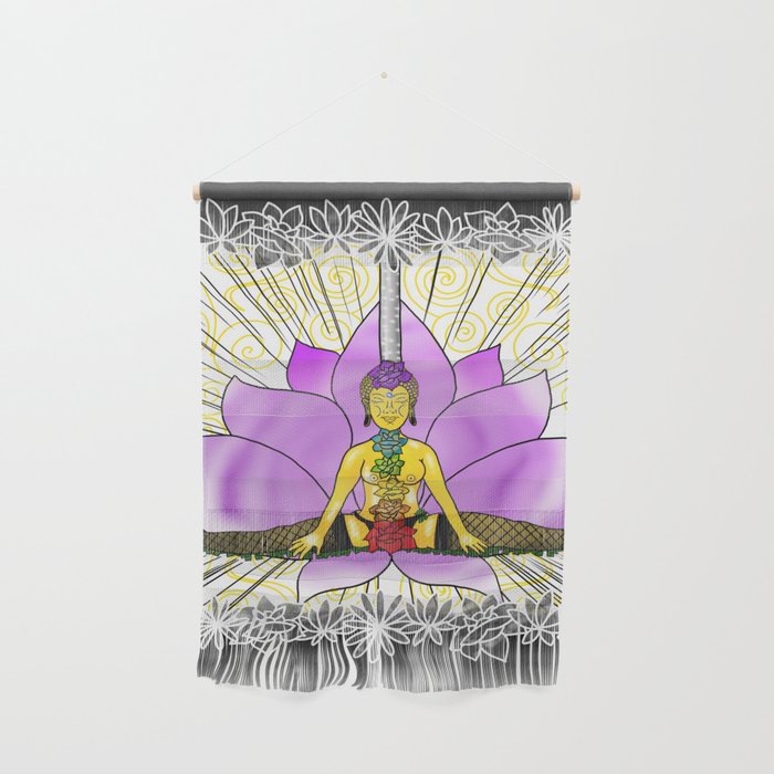 Chakras With Lotus Wall Hanging