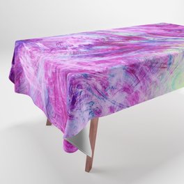Pink and Magenta Liquid Splash Neon Swirl Abstract Artwork Tablecloth