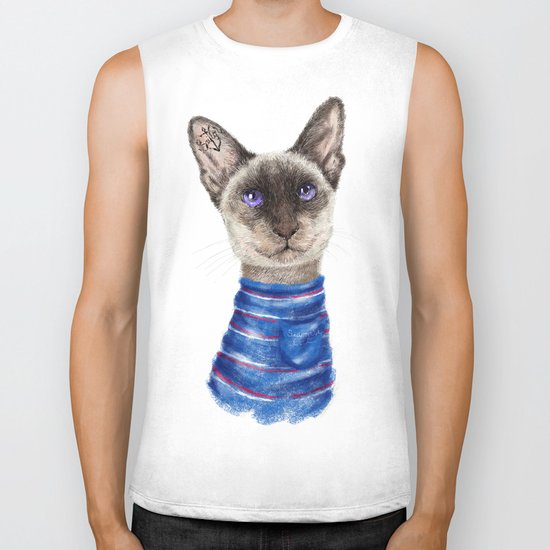 Siamese Cat Biker Tank
