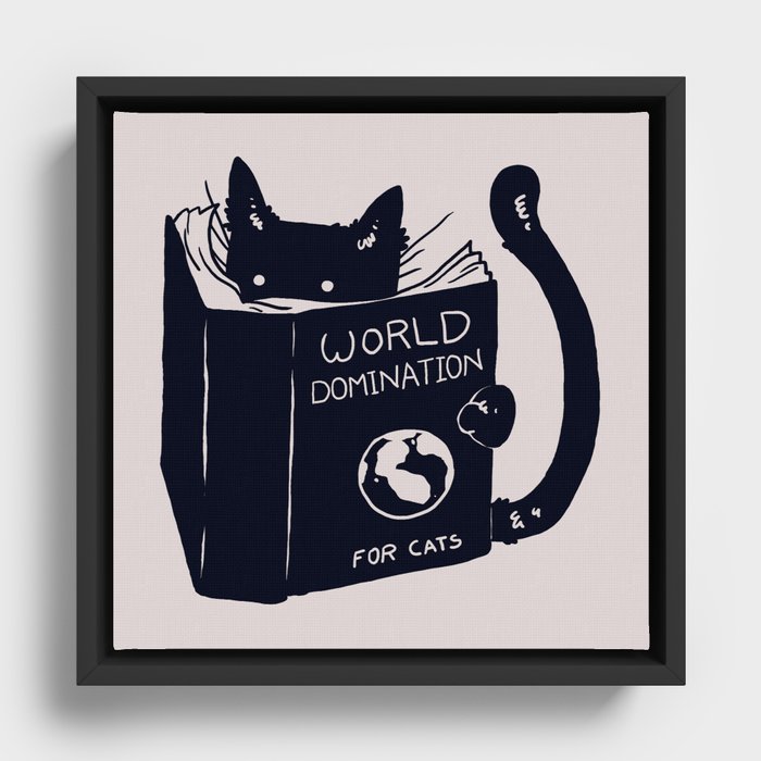 World Domination For Cats Framed Canvas