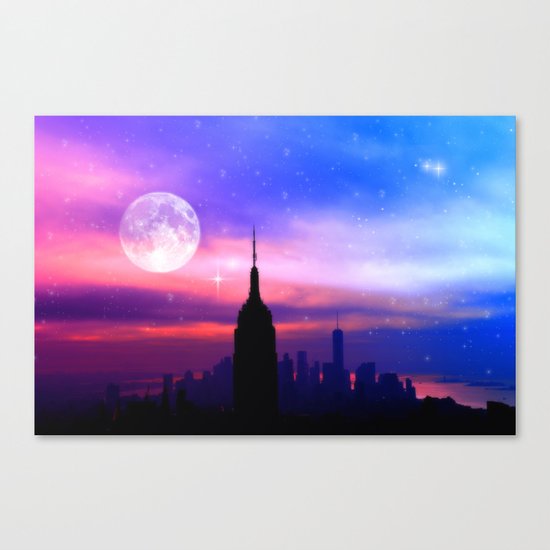 under the moon New York Canvas Print
