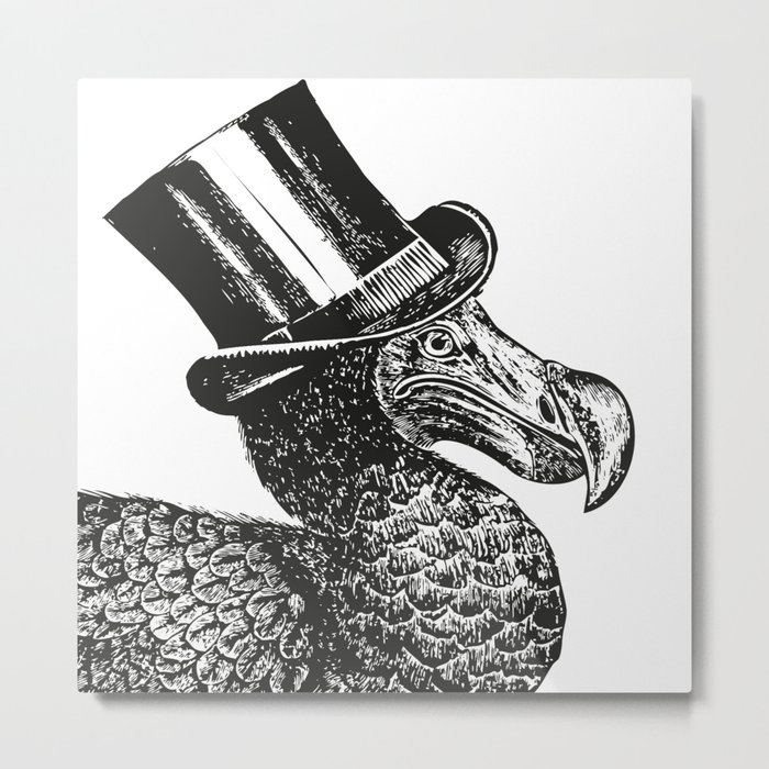 Mr Dodo | Dodo Bird | Extinct Birds | Black and White | Metal Print