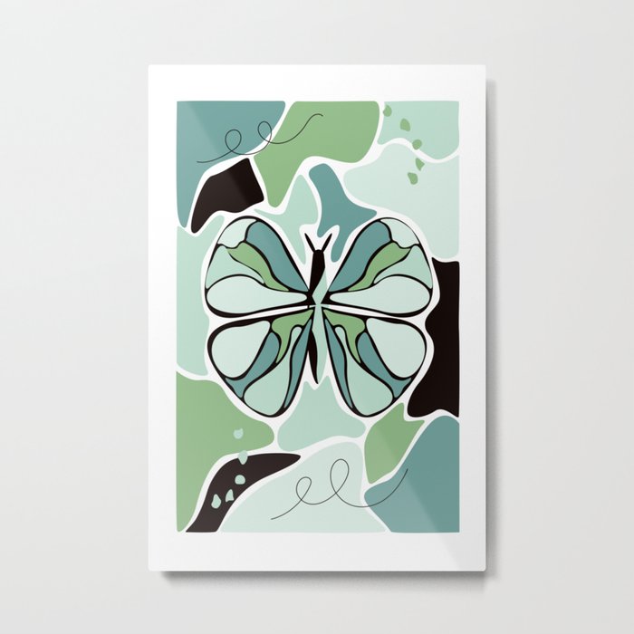 Green butterfly Metal Print